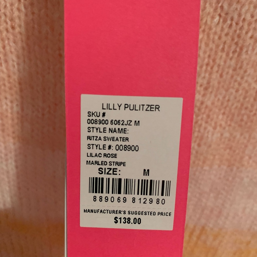 Lilly Pulitzer Ritza Sweater orange and pink size Medium NWT - Picture 5 of 5